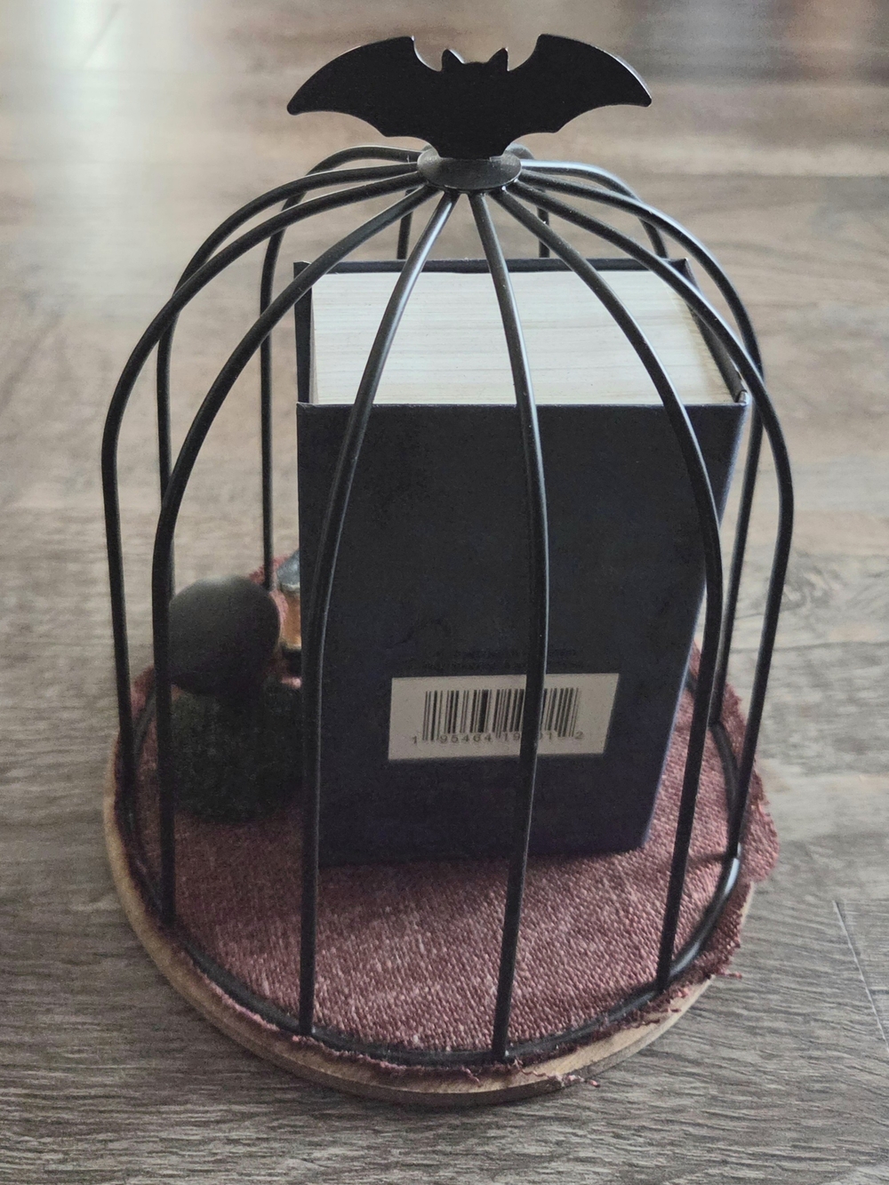 OOAK Black Bat Cage Witchy Skull Tabletop Decor - Picture 5 of 5